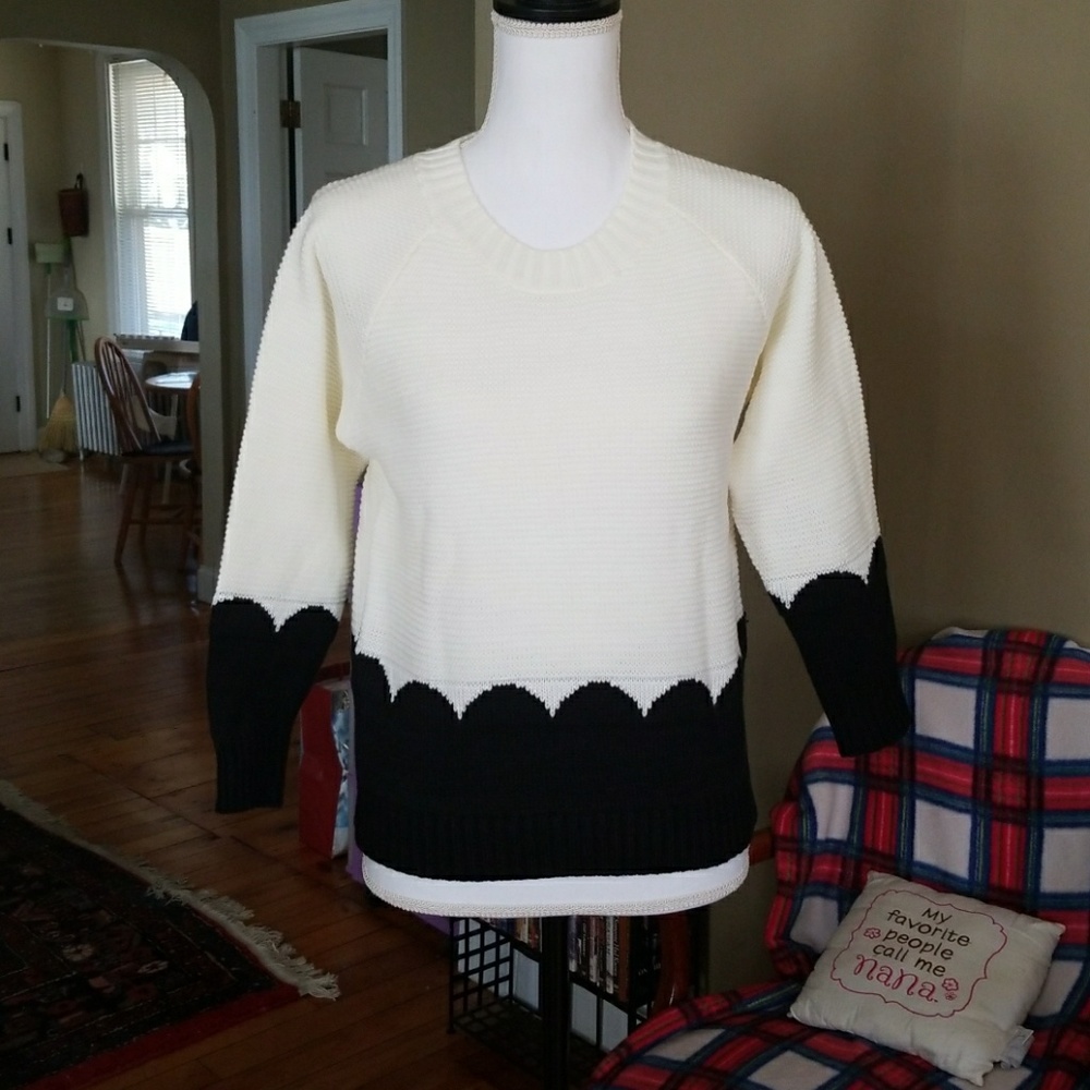~WINTER CLEARANCE!!!~ Cozy Cream/Black Sweater - Picture 2 of 4